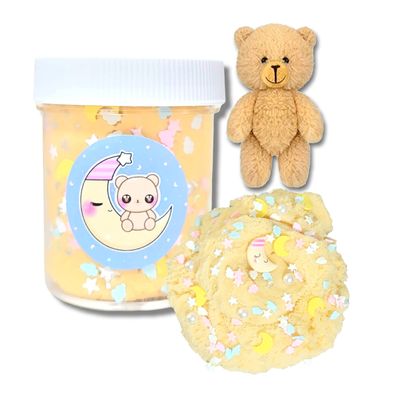 Beary Sleepy Cloud Slime for Kids Ages 8+  4oz Scented Handmade Slime with Plush Bear, Fresh Linen Scent, Sprinkles & Charm  Soft & Stretchy Sensory Toy - Hoshimi Slimes