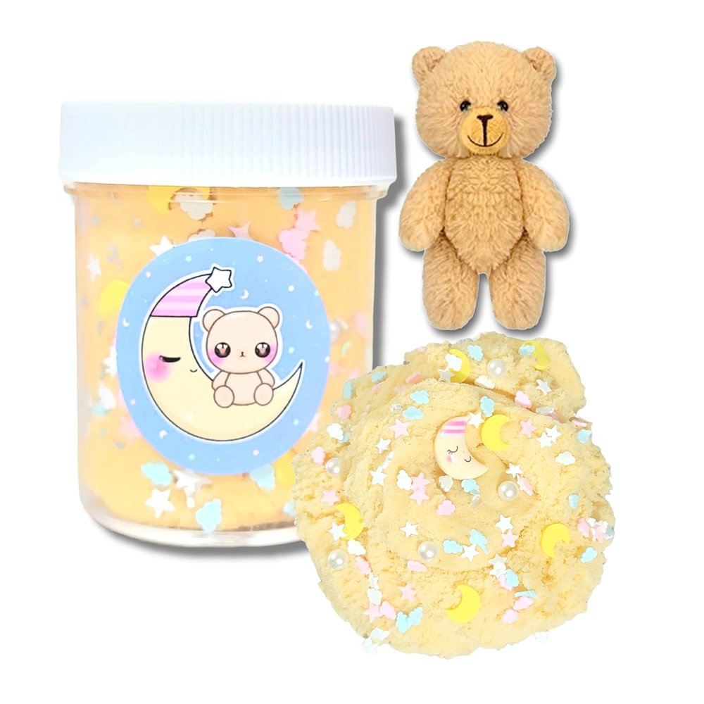 Beary Sleepy Cloud Slime for Kids Ages 8+  4oz Scented Handmade Slime with Plush Bear, Fresh Linen Scent, Sprinkles & Charm  Soft & Stretchy Sensory Toy - Hoshimi Slimes
