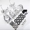 GTBracing CNC Aluminum Front Spindle Knuckle + Rear Wheel Hub Carrier + C Hub Set for LOSI DBXL, DBXL-E/2.0,MTXL RC Car 1/5 Upgrade Parts (Silver) view 1