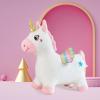 Unicorn Bouncy Horse Toys for 2 Year Old Girl, Inflatable Ultra Thick Plush Horse Hopper, Ride on Rubber Jumping Toys for Baby Girl or Boy 1st Birthday Gift for 2 3 4 Year Old (Pinkish White Unicorn) view 2