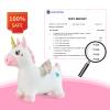Unicorn Bouncy Horse Toys for 2 Year Old Girl, Inflatable Ultra Thick Plush Horse Hopper, Ride on Rubber Jumping Toys for Baby Girl or Boy 1st Birthday Gift for 2 3 4 Year Old (Pinkish White Unicorn) view 4