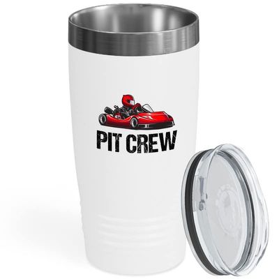 Kart Racing White Viking Tumbler 20oz - Pit Crew - Road Racing Shifter Karts Circuits Cart Racer Competitive Driver Speed Car Enthusiast Hobbies