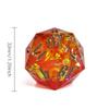 Cusdie Single D20 DND Dice with Sharp Edges and Glitter Foil Inclusions, 20 Sided D&D Dice, 33mm Handcrafted, for Role Playing Game (Orange/SG) view 2