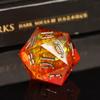Cusdie Single D20 DND Dice with Sharp Edges and Glitter Foil Inclusions, 20 Sided D&D Dice, 33mm Handcrafted, for Role Playing Game (Orange/SG) view 3