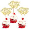 36 Pack Happy Valentine's Day Cupcake Toppers Glitter Sweet Heart Love You Cupcake Picks for Valentine's Day Theme Birthday Party Cake Decorations Supplies Gold view 1