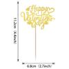 36 Pack Happy Valentine's Day Cupcake Toppers Glitter Sweet Heart Love You Cupcake Picks for Valentine's Day Theme Birthday Party Cake Decorations Supplies Gold view 2