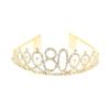 Rhinestone Number Crown with Alloy Insertion Hair Comb for Birthday view 1