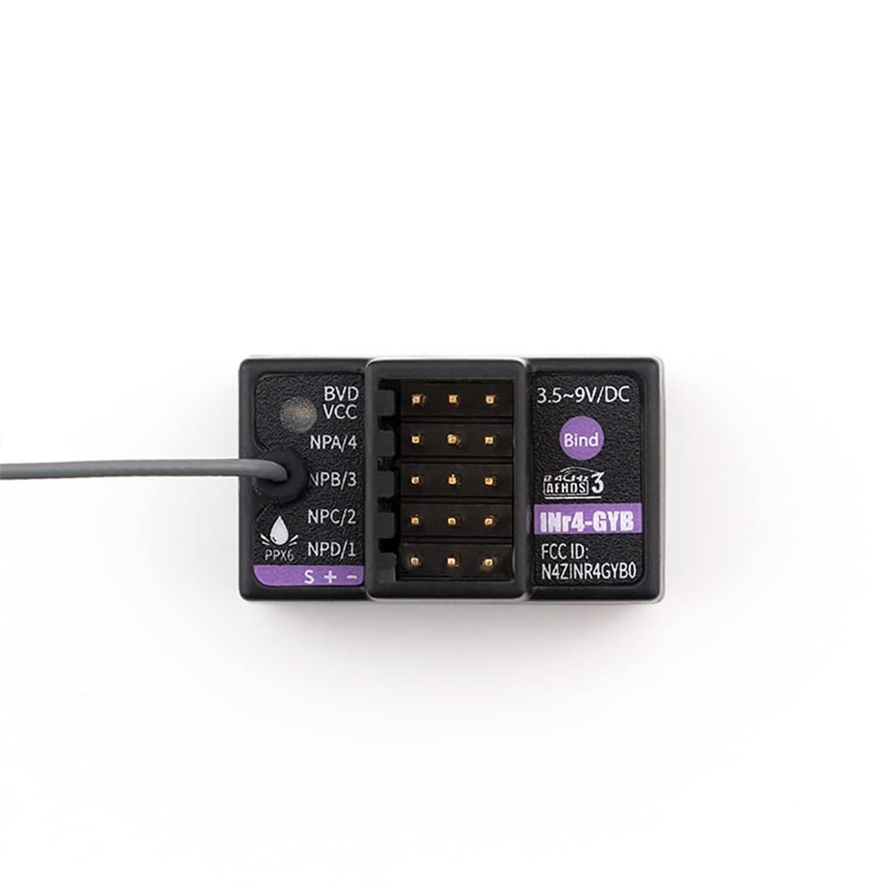 Flysky 2-4G INr4-GYB 4CH Receiver with AFHDS 3 Built-in Gyroscope Function for DIY Racing Quadcopters Drone
