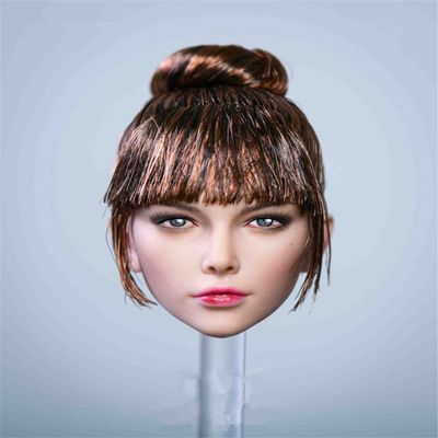 1/6 Scale Female Figure Head Sculpt,Beauty Girl Planted Hair Head Carved for 12inch PH TBL JO Action Figure (F)
