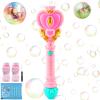 Bubble Wand for Kids Princess Heart Bubble Machine Blower Maker Wand with Light Easter Christmas Basket Stocking Stuffers Outdoor Toys Gifts for 3 4 5 6 7 8 Years Old Toddlers Little Girls view 1