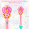 Bubble Wand for Kids Princess Heart Bubble Machine Blower Maker Wand with Light Easter Christmas Basket Stocking Stuffers Outdoor Toys Gifts for 3 4 5 6 7 8 Years Old Toddlers Little Girls view 2