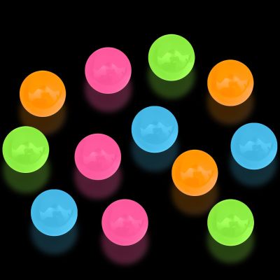 12 Pcs Glow in The Dark Sensory Balls, Sticky Balls Stick to The Ceiling, Luminous Stress Relieving Balls Fun Decompression Fidget for Adults Anxiety Pressure (Color Random)
