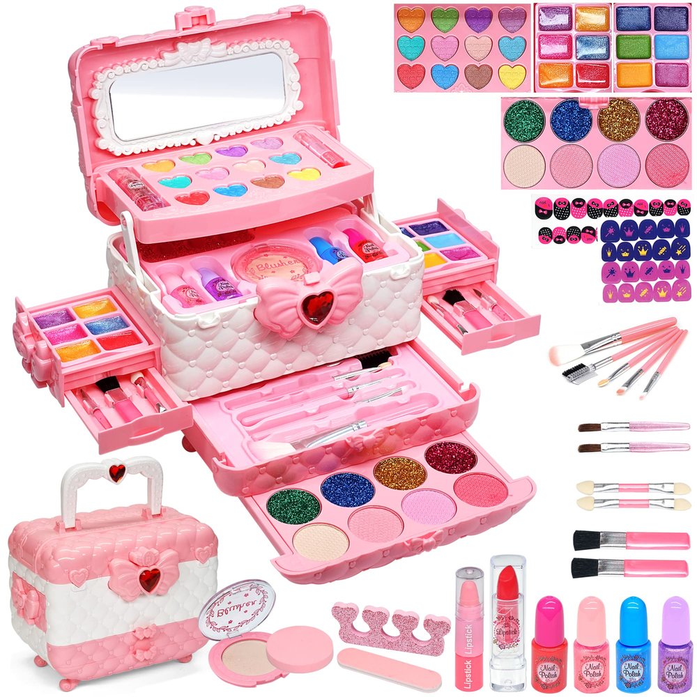 Kids Makeup Sets for Girls - Kids Makeup Sets for Girls 3-4,Play Make Up Kit,Maquillaje para Nias, Best Toys for Little Girl,Princess Toddler Kid Stuff, Ages456789 10-12 Year Old Girl Birthday Gifts