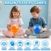 2 Pack 3D Maze Puzzle Ball - Brain Teaser Game, Gravity Memory Cube - Educational Toy Gifts for Students, Teens, Adults - Orange and Blue view 2