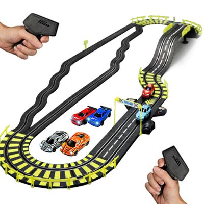 Slot Cars, Race Tracks & Accessories, 15ft Slot Car Race Track Sets RC Electric Race Car Tracks for Boys 6-12 & Dual Powered Toys Car Racing Track for Kids