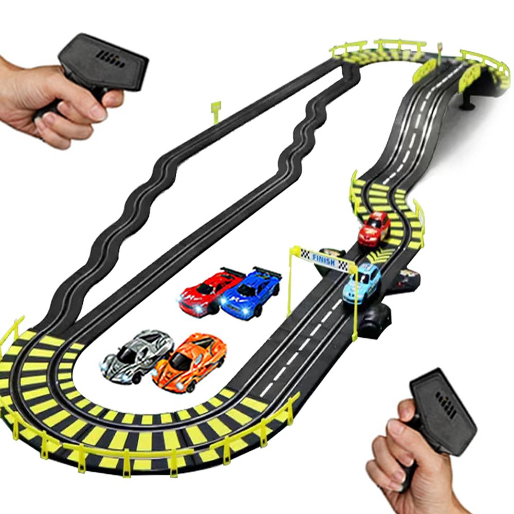 Slot Cars, Race Tracks & Accessories, 15ft Slot Car Race Track Sets RC Electric Race Car Tracks for Boys 6-12 & Dual Powered Toys Car Racing Track for Kids