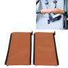Garosa Stroller Handle Cover, Universal PU Leather Handlebar Sleeve, Removable Zipper, Brown, 7.5 x 4.3 Inches, 2 Pack view 2