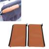 Garosa Stroller Handle Cover, Universal PU Leather Handlebar Sleeve, Removable Zipper, Brown, 7.5 x 4.3 Inches, 2 Pack view 3