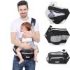 Baby Hip Carrier with Foldable Seat 180 Up-Down for Infant,Adjustable Straps Also as Waistband Extender,Huge Pockets,Ergonomic Waist Stool for Newborn to Toddlers Gift All-Seasons (Black) view 1