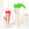 Fowecelt 2 Pack Wooden Hammer Toys Simulation Hammers Maintenance Tools Educational Toys for Kids Birthday Party Games Supplies(Red & Green) view 2