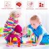 Fowecelt 2 Pack Wooden Hammer Toys Simulation Hammers Maintenance Tools Educational Toys for Kids Birthday Party Games Supplies(Red & Green) view 4