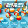 Hungdao 12 Pcs Beach Stress Balls 2.5 Inch Mini Relief Stress Balls Rainbow Pool Game Toys Foam Sports Toys with Storage Bag for Office Gifts Classroom Rewards Birthday Party Favor view 2