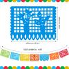 12 Pcs 180 ft Mexican Party Banners Large Papel Picado Banner 10 Patterns Plastic Fiesta Banner Decorations for Cinco De Mayo Mexican Fiesta Party Day of The Dead Dia De Los Muertos view 2
