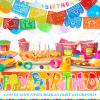 12 Pcs 180 ft Mexican Party Banners Large Papel Picado Banner 10 Patterns Plastic Fiesta Banner Decorations for Cinco De Mayo Mexican Fiesta Party Day of The Dead Dia De Los Muertos view 4