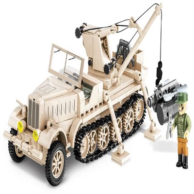 COBI WWII Sd.Kfz. 9/1 FAMO Logistics And Repair Crane Vehicle | World War II Historical Collection Toys | 1:35 Scale Model | Interlocking Building Block Set # 2281