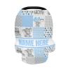 Personalized Cute Elephant Baby Car Seat Cover for Babies with Name, Custom Baby Car Seats Canopy for Boys and Girls, Nursing Breastfeeding Stroller Covers Infant Car Seat Blanket for Newborn view 1