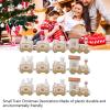 Agatige 3 Sets Christmas Train Decorations, Mini Train Cake Decoration Christmas Decoration Props for Christmas Party(White) view 2