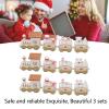 Agatige 3 Sets Christmas Train Decorations, Mini Train Cake Decoration Christmas Decoration Props for Christmas Party(White) view 3