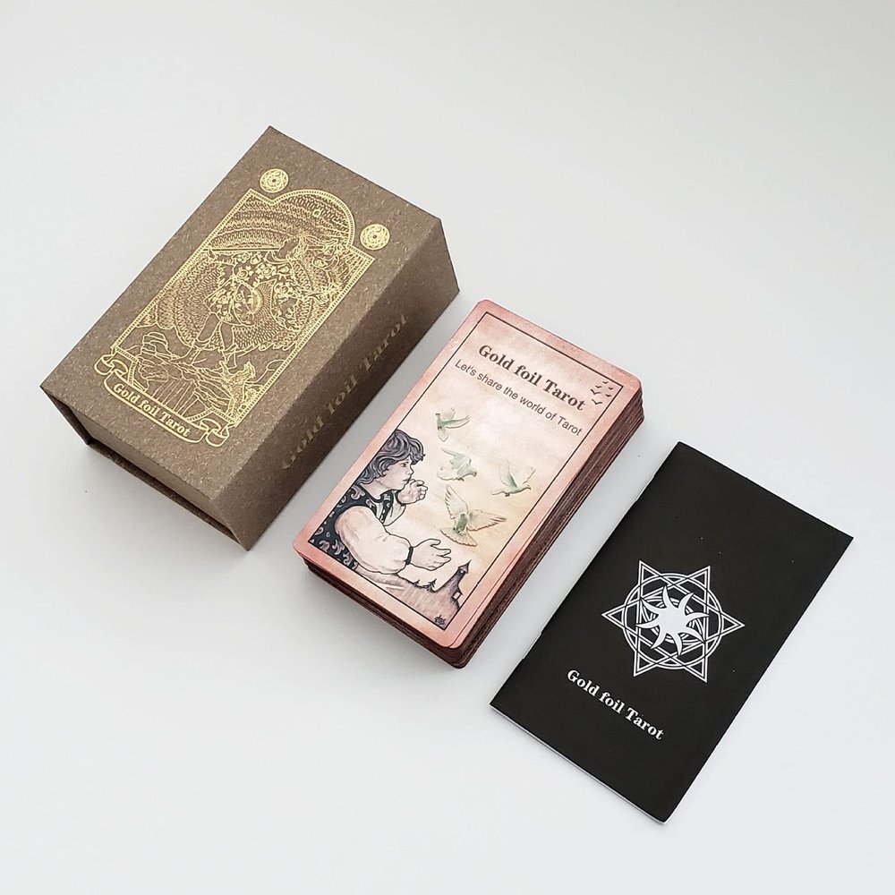 Tarot Cards,Golden Tarot for Beginners,Water Proof with Guide -Fortune Telling Cards, 78 Fortune Storytelling Playset for Family Families Birthday, Pink