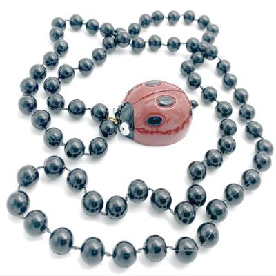 Lady Bug Bead Necklace Cajun Carnival Festival New Orleans Beads Ladybug