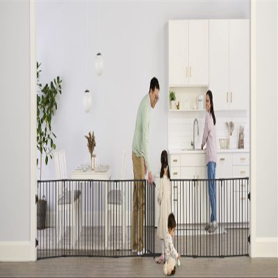 Regalo 194-Inch Super Wide Adjustable Baby Gate and Play Yard, Black, 2-in-1, Bonus Kit, Includes 4 Pack of Wall Mounts