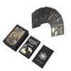 Tarot Cards,Golden Tarot for Beginners,Water Proof with Guide -Fortune Telling Cards, 78 Fortune Storytelling Playset for Family Families Birthday, Black view 1