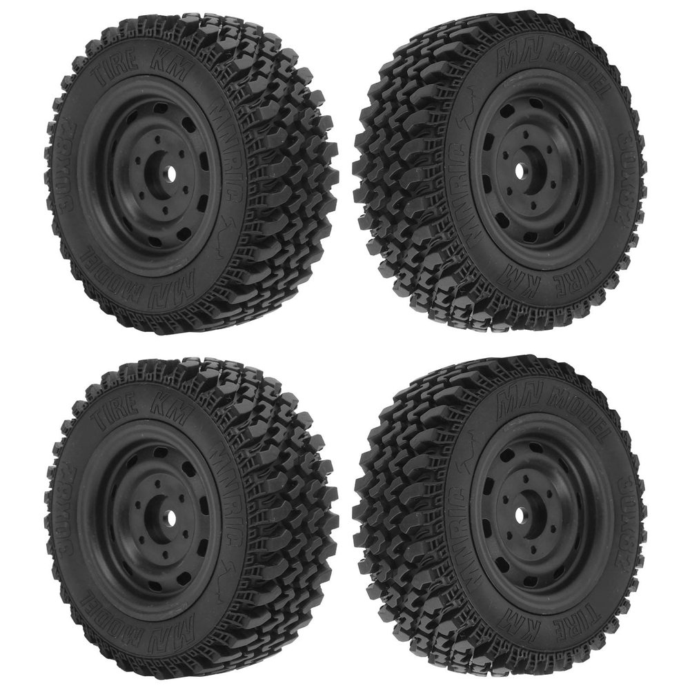 Honio RC Rubber Tire, 80mm Diameter High Stability Practical 4pcs RC Tire for MN86 RC Car