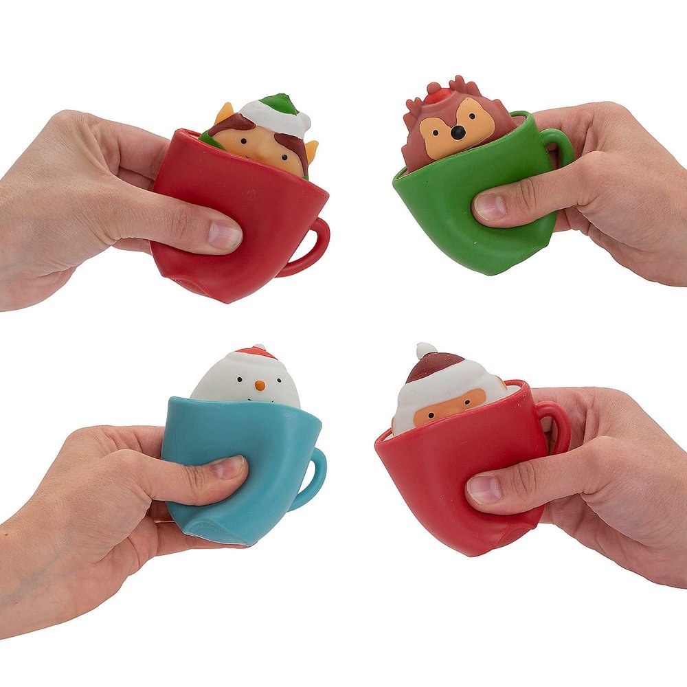 Christmas Squeeze Cup Characters, 12 Pieces