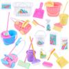 22 Pcs Miniature Dollhouse Cleaning Supplies Mini Bucket Mop Dust Pan Brush Broom Mini Housework Cute Cleaning Supplies Tools Miniature Furniture Dollhouse Decoration Accessories view 1