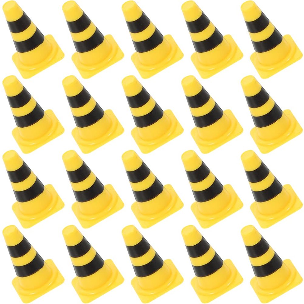 Kisangel 50pcs Roadblock Simulation Props Learning Toys for 4+ Year Olds Cognition Toys Traffic Sign Toys for Kids Road Sign Toy Kids Birthday Mini Cones Street Sign Toy Counting Cones
