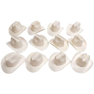 More Fiesta 12 Mini Cowboy Cowgirl Rodeo Western Hats, 3.5 Inches Size