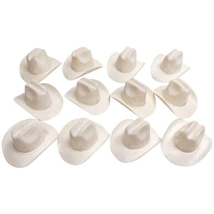More Fiesta 12 Mini Cowboy Cowgirl Rodeo Western Hats, 3.5 Inches Size