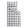 Wake In Cloud - Toddler Nap Mat with Pillow and Blanket, for Kids Boys Girls Ages 3 Plus in Kindergarten Daycare Preschool, Roll Up Sleeping Bag, Gingham Plaid Grid, Grey White, Standard view 1