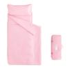 Wake In Cloud - Toddler Nap Mat with Pillow and Blanket, for Kids Boys Girls Ages 3 Plus in Kindergarten Daycare Preschool, Roll Up Sleeping Bag, Solid Color, Pink, Standard view 1