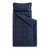 Wake In Cloud - Toddler Nap Mat with Pillow and Blanket, for Kids Boys Ages 3 Plus in Kindergarten Daycare Preschool Pre K, Roll Up Sleeping Bag, Gingham Plaid Grid Checkered, Navy White, Standard view 1