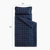 Wake In Cloud - Toddler Nap Mat with Pillow and Blanket, for Kids Boys Ages 3 Plus in Kindergarten Daycare Preschool Pre K, Roll Up Sleeping Bag, Gingham Plaid Grid Checkered, Navy White, Standard view 2