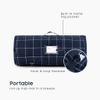 Wake In Cloud - Toddler Nap Mat with Pillow and Blanket, for Kids Boys Ages 3 Plus in Kindergarten Daycare Preschool Pre K, Roll Up Sleeping Bag, Gingham Plaid Grid Checkered, Navy White, Standard view 3