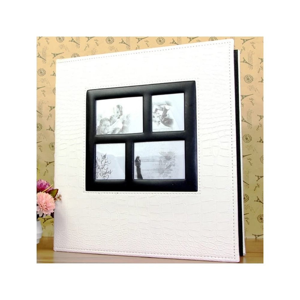 BAN.P Family Wedding Anniversary Baby Multi-Directional Photo Album 400 Pockets 6 Inch Holds Child Family Photos Album (Color : White, Size : 36x34x4.5cm)