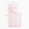 Wake In Cloud - Toddler Nap Mat with Pillow and Blanket, for Kids Boys Girls Ages 3 Plus in Kindergarten Daycare Preschool, Roll Up Sleeping Bag, Checkered Plaid Grid, Light Pink White, Standard view 2