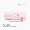 Wake In Cloud - Toddler Nap Mat with Pillow and Blanket, for Kids Boys Girls Ages 3 Plus in Kindergarten Daycare Preschool, Roll Up Sleeping Bag, Checkered Plaid Grid, Light Pink White, Standard view 3